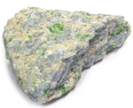 ダイオプサイド(Diopside)/ブルーカルサイト(Calcite)/モリブデナイト(Molybdenite)