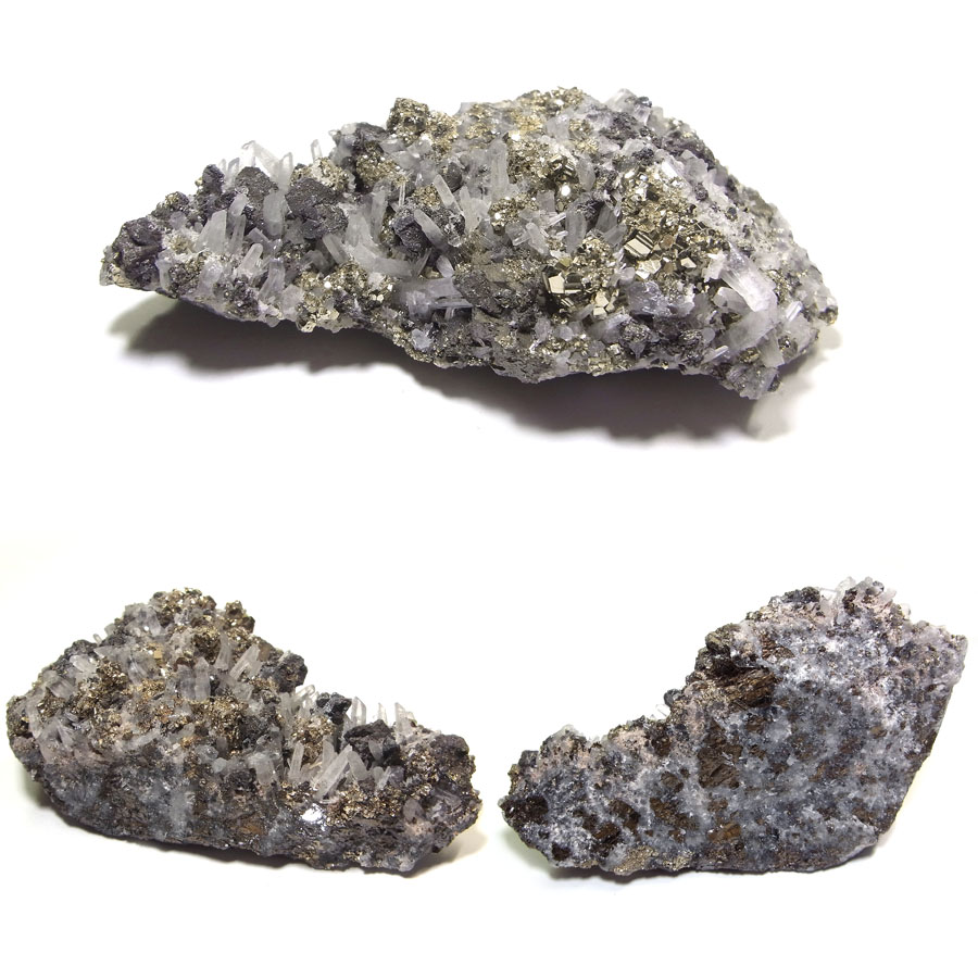 パイライト(Pyrite)/カルサイト(Calcite)/スファレライト(Sphalerite)